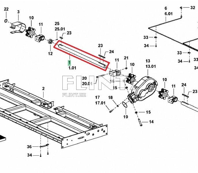 Võll 40x970mm Pöttinger 548.10.022.0