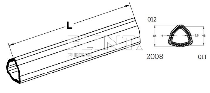 Profiiltoru kolmnurk 54x4mm - L-1500mm (lainurkkardaanile)