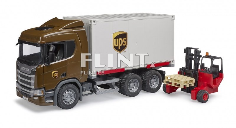 UPS Scania Super 560R tõstukiga (53,5x18,5x26,5cm) Bruder