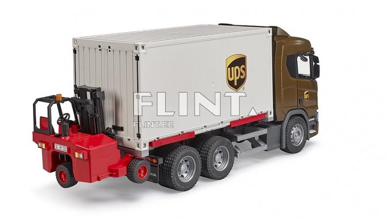 UPS Scania Super 560R tõstukiga (53,5x18,5x26,5cm) Bruder