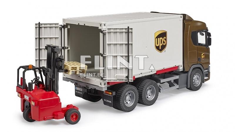 UPS Scania Super 560R tõstukiga (53,5x18,5x26,5cm) Bruder