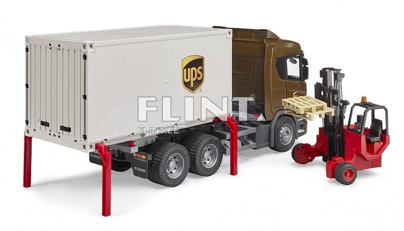 UPS Scania Super 560R tõstukiga (53,5x18,5x26,5cm) Bruder