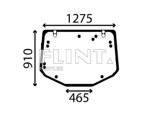 Tagaklaas Valtra N101 / T151EH / T161H / T191LS / N141LS (37272300)