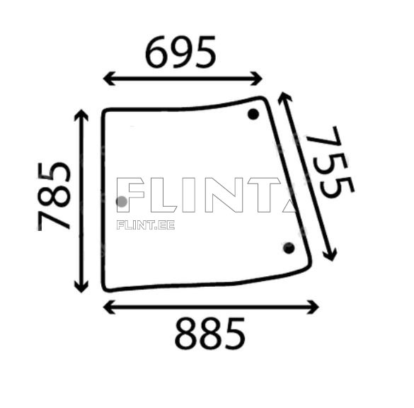 Küljeklaas - vasak John Deere 5100M / 5820 / 5055E (R201574)