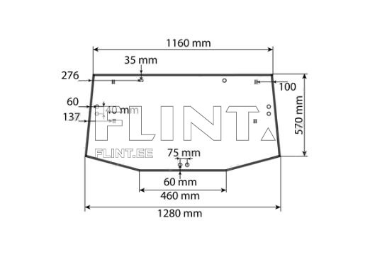 Tagaklaas John Deere 7530PR (AL156653)