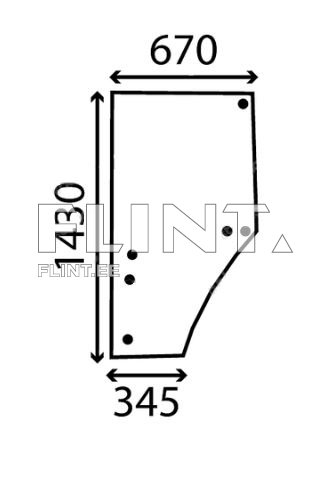 Ukseklaas - vasak John Deere 7530PR (L169102)