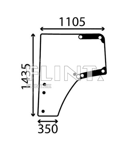 Ukseklaas - vasak John Deere 7530PR / 6930 (L174348)