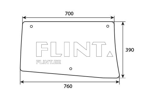 Küljeklaas - vasak John Deere 7530PR / 6930 (L170547)