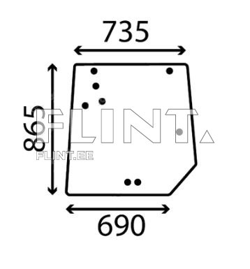 Tagaklaas Massey Ferguson 5455 / 5470 (4272760M1)