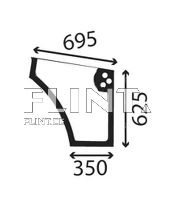Ukse alumine klaas - parem Case JX95 (5092899)