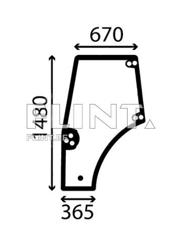 Ukseklaas - vasak Case JX95 (87620234)