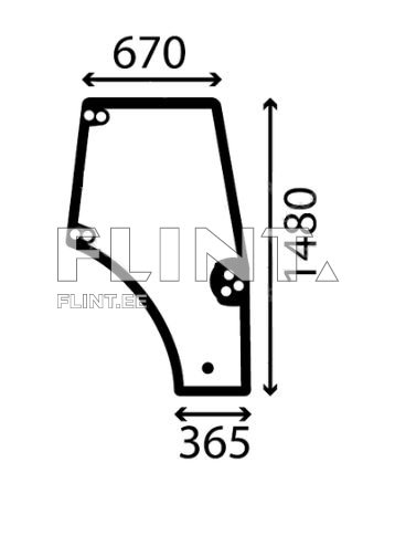 Ukseklaas - parem Case JX95 (87620223)