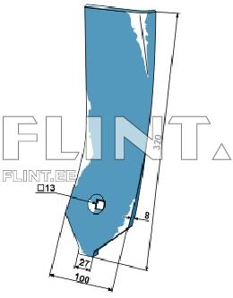 Hõlm 3374490 P. (330x100x8mm, ava 12mm) Lemken