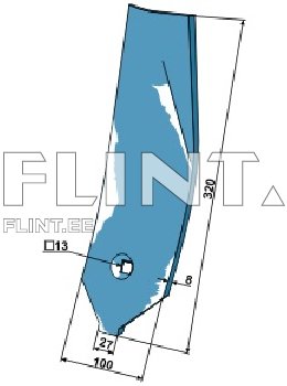 Hõlm 3374491 V. (330x100x8mm, ava 12mm) Lemken