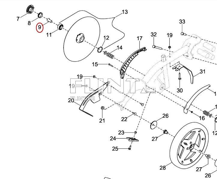 Polt M16x36 Väderstad 175359 (parem)