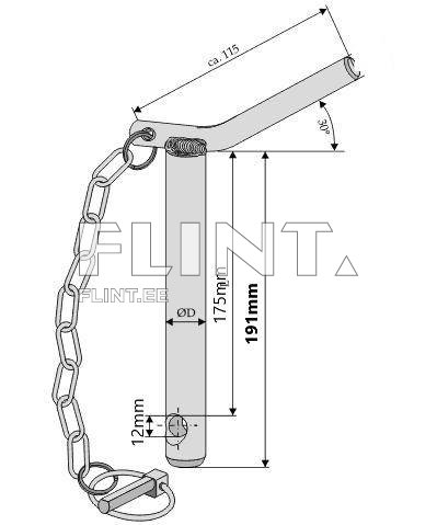 Haakepolt ketiga Cat.3 (37x175x191mm)