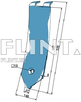 Ülemine peitel (3374484) 330x100x8mm Lemken