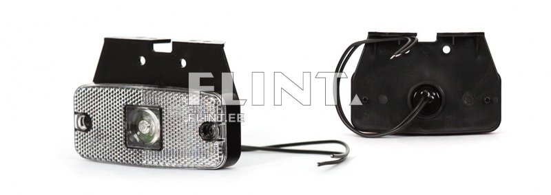 Tuli W46 valge kronsteiniga 12-24V (111x50x23mm)