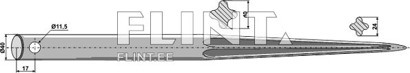 Piik sirge 1200mm (Ø 40mm, ava 11,5mm)