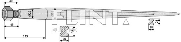 Piik sirge 810mm, M22x1,5