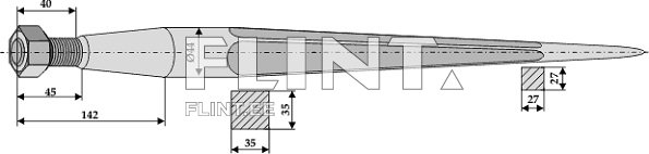 Piik sirge 810mm, M28x1,5