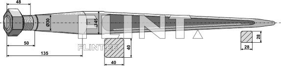 Piik sirge 980mm, M28x1,5 (Kverneland)