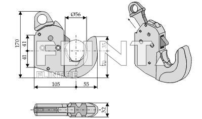 Kiirlukustatav aisa ots Cat.2S (Max.90HP) CBM Opti-Lock
