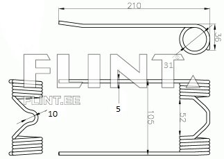 Koguri pii John Deere E17615 (211x105x5; ava 31mm)