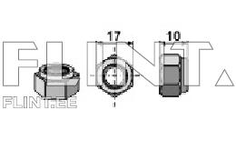Rändlukk, mille läbimõõt on 17 mm ja kõrgus 10 mm. Nähtavad kolm erinevat vaadet: pealt, küljelt ja alt.