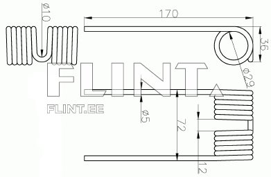Toode koosneb rõngast ja sirgest osast, millel on väike keerd. Peamine osa on 170 mm pikk ja 5 mm lai.