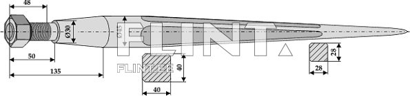 Piik sirge 1250mm, M28x1,5