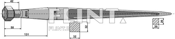 Piik sirge 810mm, M20x1,5
