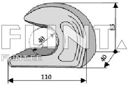 Toode on hall plastiktükk, millel on laineline serv. Ülemine osa on kumer ja avatud, alaosas on lame platvorm.
