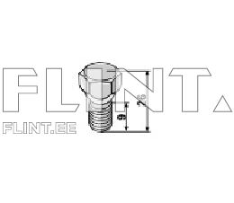 Pilt näitab kuusnurksest otsast ja keermestatud varsest koosnevat polti. Polti mõõdud on: kõrgus 26 mm ja keermestatud osa diameeter 9 mm.