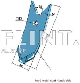 Pii ots 3374441 (260x80x14mm) kõvasulamiga Lemken Karat