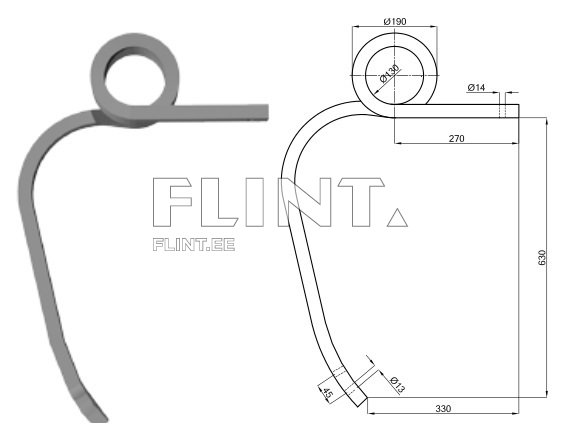 Sügavkobesti pii 30x30x630mm (parem)