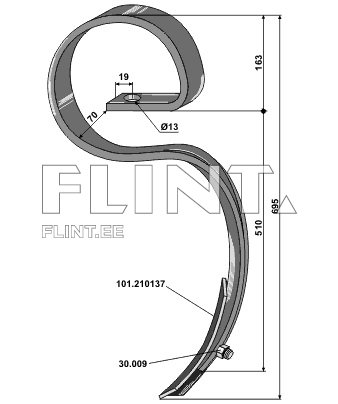 S-pii (ilma otsata) 12x65x695mm (Samsonile)