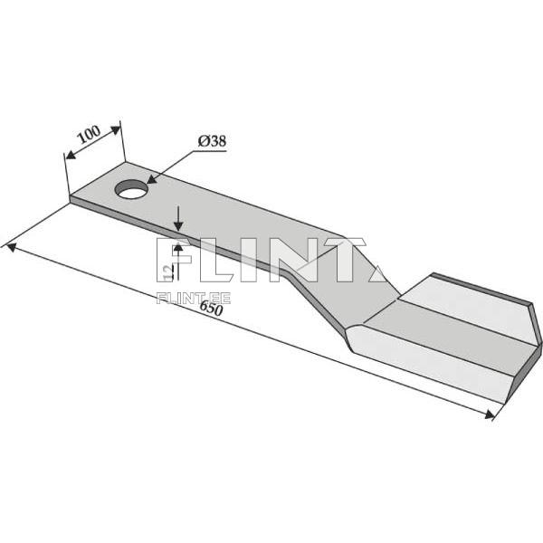 Jäätmaaniiduki tera Spearhead, McConnel 7770701 (650x100x12mm; ava 38mm) vasak