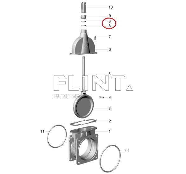 Siibri tihend 8" (32x22x8mm) MZ
