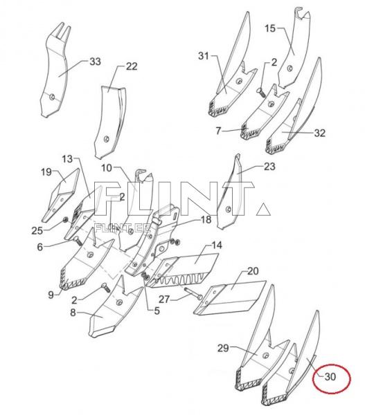 Peitel+nuga 3374445 (280x120x12mm) V. Lemken Karat
