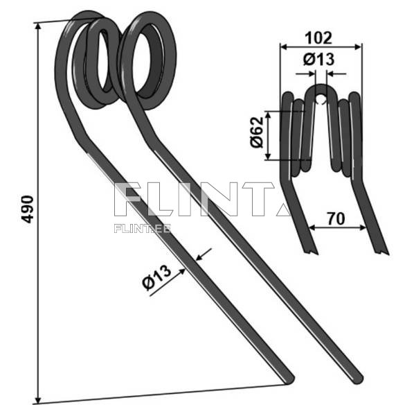 Järeljooksu pii (parem) 35310035 Lemken
