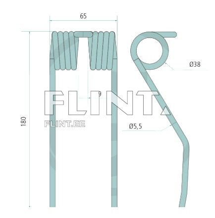Koguri pii Roc 35790562 (180x65x5,5; ava 38mm)