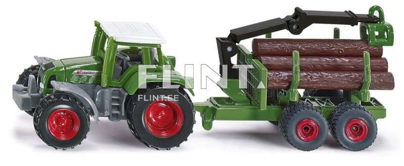 Traktor Fendt metsaveohaagisega SIKU 1:87 (147x38x96mm)