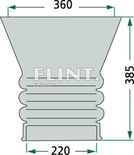 Kummist lehter + klamber 8" 220mm (hall)