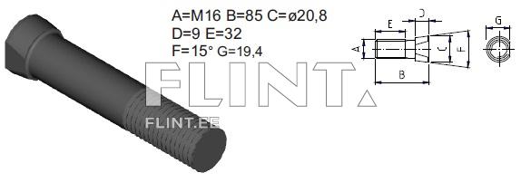Polt M16x85 12,9 (1xkant)