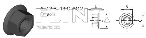 Mutter kraega M12 10,9 (Horsch: 350084; Köckerling: 901215)