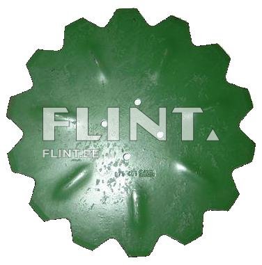 Roheline, kuue torketähekujulise väljaga metallplaat, mille keskel on 5 avatud auku.