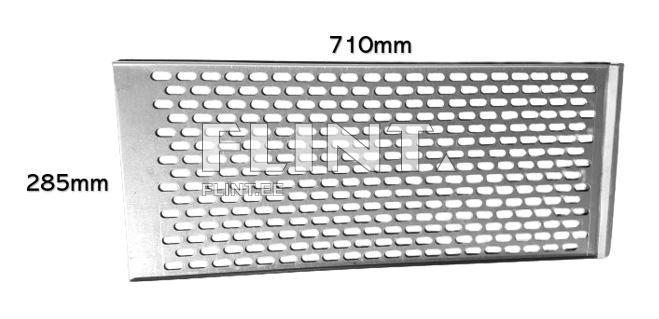 Hall metall asub horisontaalses asendis. Sellel on mitmed piklikud augud, mis on üksteisest võrdselt kaugusel. Külgedel on mõõtmed, milleks on 710 mm pikkus ja 285 mm laius.