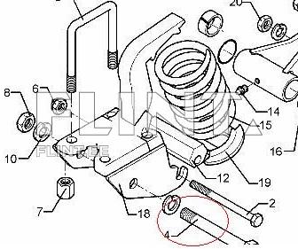 Vedru aluse polt M20x170 (3014523) Lemken Rubin