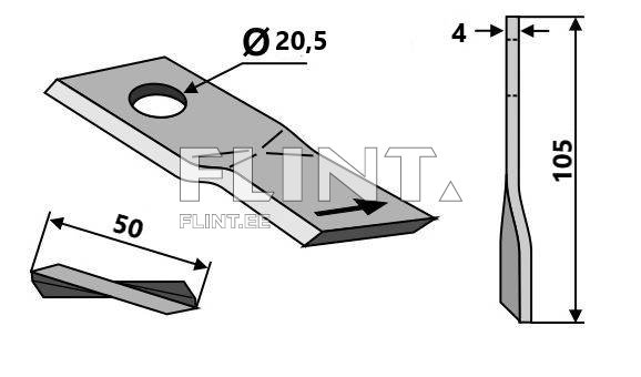 Tera Rasa (Galfre) Kuhn 980204175/6801410 V (105x50x4; ava 21mm)